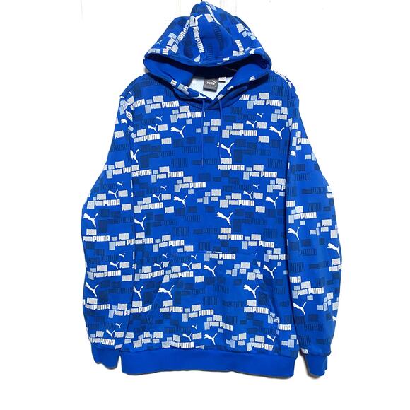 Puma Other - Puma Logo Spell Out All Over Print Hoodie Sweatshirt Men L Activewear Athleisure